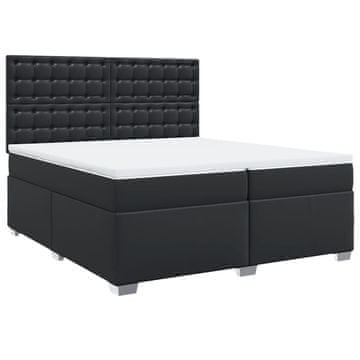 Vidaxl Box spring postelja z vzmetnico črna 200x200 cm umetno usnje