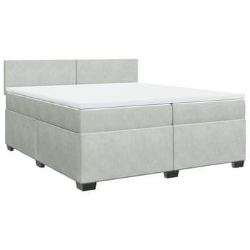 Vidaxl Box spring postelja z vzmetnico svetlo siva 200x200 cm žamet