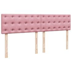 Vidaxl Box spring postelja z vzmetnico roza 200x200 cm žamet