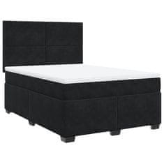 Vidaxl Box spring postelja z vzmetnico črna 160x200 cm žamet