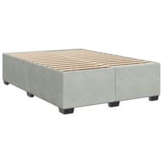Vidaxl Box spring postelja z vzmetnico svetlo siva 140x200 cm žamet