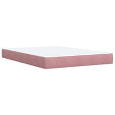 Vidaxl Box spring postelja z vzmetnico roza 160x200 cm žamet