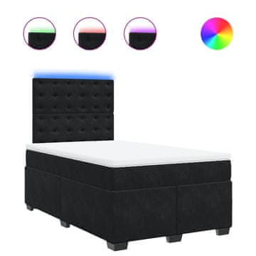 Vidaxl Box spring postelja z vzmetnico črna 120x200 cm žamet