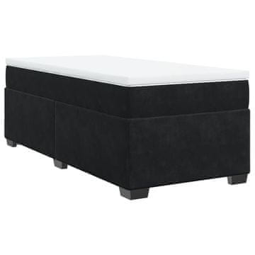 Vidaxl Box spring postelja z vzmetnico črn 90x190 cm žamet