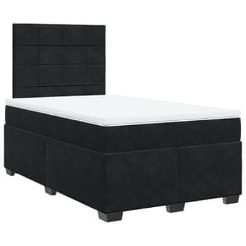 Vidaxl Box spring postelja z vzmetnico črna 120x190 cm žamet