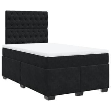 Vidaxl Box spring postelja z vzmetnico črna 120x190 cm žamet