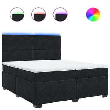 Vidaxl Box spring postelja z vzmetnico črna 200x200 cm žamet