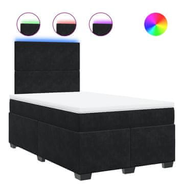 Vidaxl Box spring postelja z vzmetnico črna 120x200 cm žamet