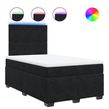 Vidaxl Box spring postelja z vzmetnico črna 120x190 cm žamet