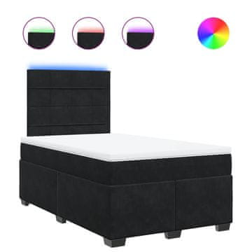 Vidaxl Box spring postelja z vzmetnico črna 120x200 cm žamet