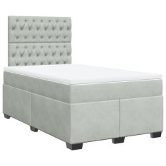 Vidaxl Box spring postelja z vzmetnico svetlo siva 120x200 cm žamet