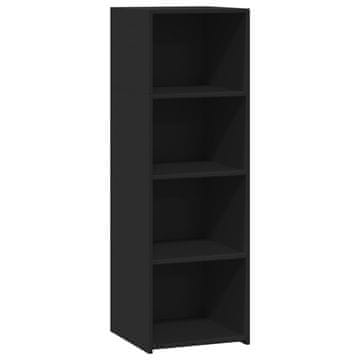 Vidaxl Visoka omara črna 40x41x124 cm inženirski les