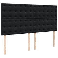 Vidaxl Box spring postelja z vzmetnico črna 180x200 cm žamet