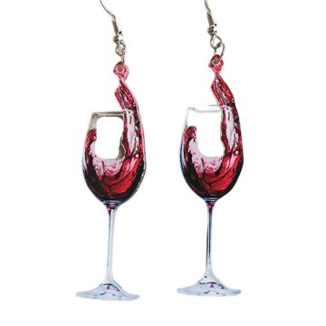 Flor de Cristal Uhani Kozarec vina - rdeče