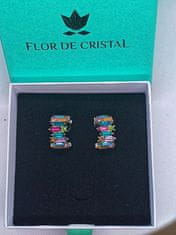 Flor de Cristal Uhani Aida zlato - Uhani s kristali