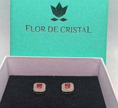 Flor de Cristal Uhani Diana bela - Uhani s kristali