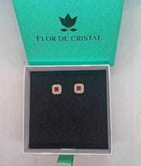 Flor de Cristal Uhani Diana bela - Uhani s kristali