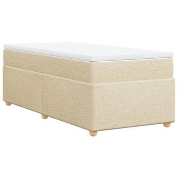 Vidaxl Box spring postelja z vzmetnico krem 80x200 cm blago