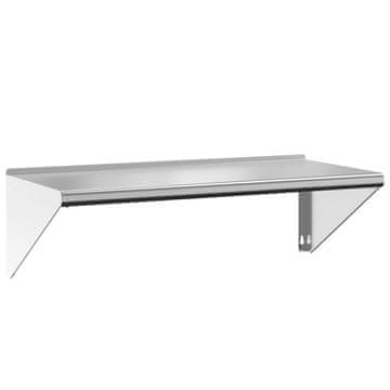 Vidaxl Stenska polica 100x45x31 cm srebrna nerjaveče jeklo