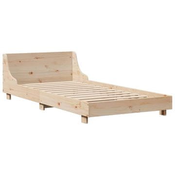 Vidaxl Posteljni okvir brez vzmetnice 90x190 cm trdna borovina