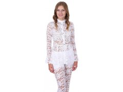 sarcia.eu John Zack Bela čipkasta bluza S