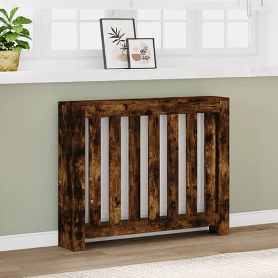 shumee Pokrov za radiator dimljen hrast 104x20x82 cm inženirski les