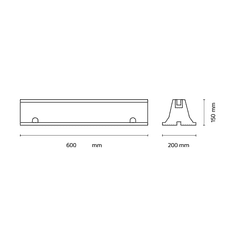 Tecnogas Talna konzola za klimo Brooklyn Base 600 x 200 x 150 mm