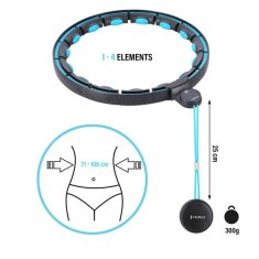 HMS masažni hula hoop HHM17 z utežmi, magneti in števcem črna/mint