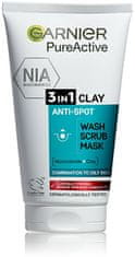 Garnier Čistilni gel, piling in nepopolna maska 3in1 Pure 150 ml