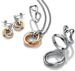 Hot Diamonds Srebrni uhani Trio Rose Gold DE389