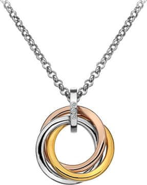 Hot Diamonds Srebrn obesek Trio Rose Gold DP544 (veriga, obesek)