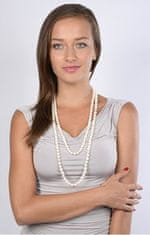 JwL Luxury Pearls Dolga ogrlica iz belih pristnih biserov JL0076