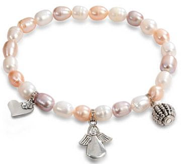 JwL Luxury Pearls Fina zapestnica iz pravih biserov z okraski JL0295