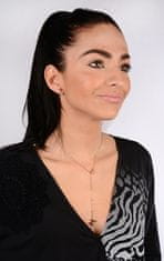 Troli Originalni jekleni uhani z roza pozlačenim srčnim utripom