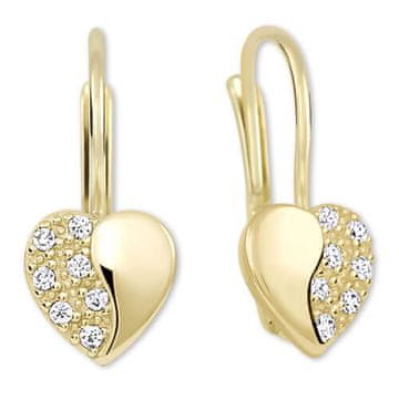 Zlati srčni uhani s kristali 239 001 00880