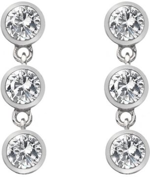 Hot Diamonds Srebrni uhani s topazom in pravim diamantom Willow DE585