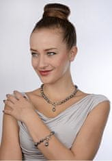 JwL Luxury Pearls Zapestnica iz pravih kovinsko modrih biserov JL0562