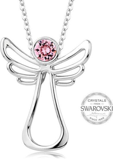 Levien Kristalna ogrlica Guardian Angel Pink