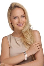 JwL Luxury Pearls Dvojna zapestnica iz pravih belih biserov JL0598