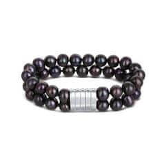 JwL Luxury Pearls Dvojna zapestnica iz pravih črnih biserov JL0599