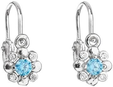 Evolution Group Srebrni otroški uhani z modrimi cirkoni 11174.3