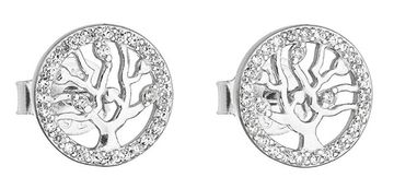 Evolution Group Srebrni uhani Drevo življenja s cirkoni 11218.1
