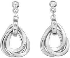 Hot Diamonds Neverjetni srebrni uhani z diamanti Trio DE644