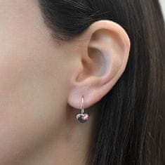 Evolution Group Srebrni srčni uhani s Swarovski 31299.3 Rose