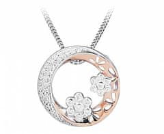 Silver Cat Romantična dvobarvna ogrlica s cirkoni SC431