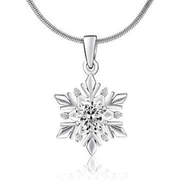 Silvego Srebrn obesek Snežinka s cirkoni Swarovski JJJP0811