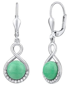 Silvego Srebrni uhani z naravnim Jadeite JST14710JA