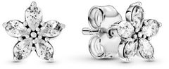 Pandora Bleščeči srebrni uhani Sparkling Snowflakes 299239C01