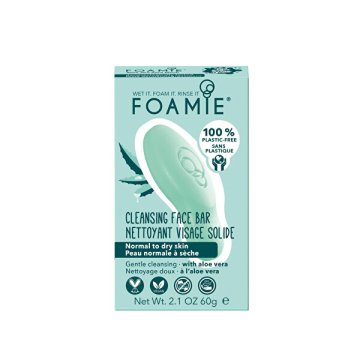 Foamie Nega kože za normalno do suho kožo Aloe You Vera Much (Cleansing Face Bar) 60 g