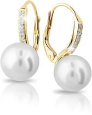 Cutie Jewellery Ekskluzivni zlati uhani s pravimi biseri in cirkoni Z6432-3122-50-10-X-1